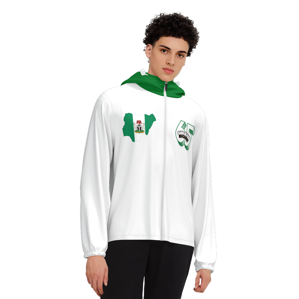 Nigeria Independence Unisex Full-Zip Hooded Jacket green back