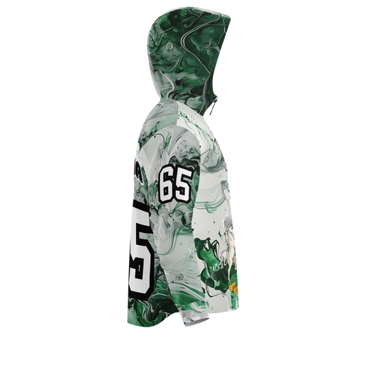 Fleece-Lined Quarter Zip Hoodie-Nigeria Independence