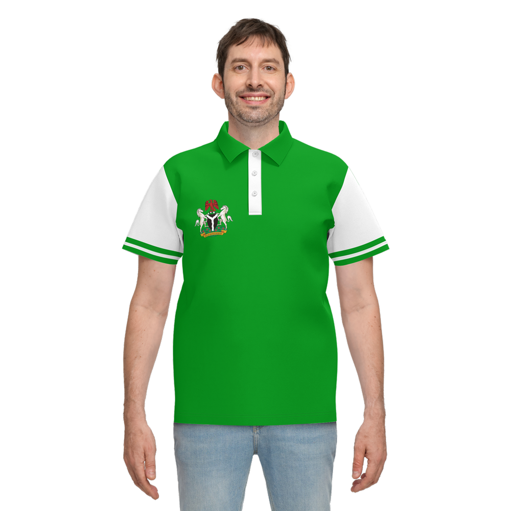 Men's Classic green-white Short-Sleeve Polo Shirt