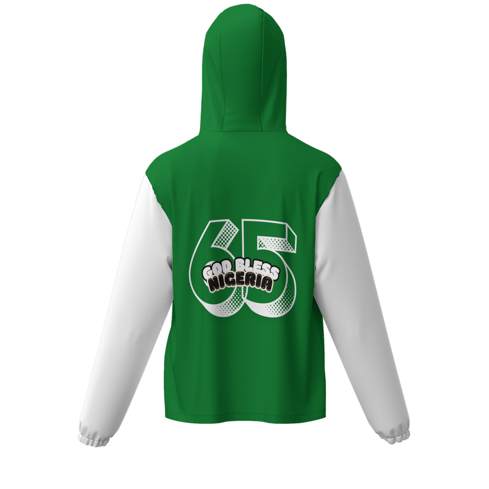 Nigeria Independence Unisex Full-Zip Hooded Jacket green back
