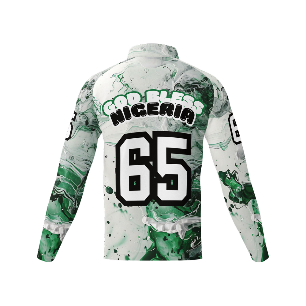 Nigeria Independence Men's Long Sleeve Quarter Zip
