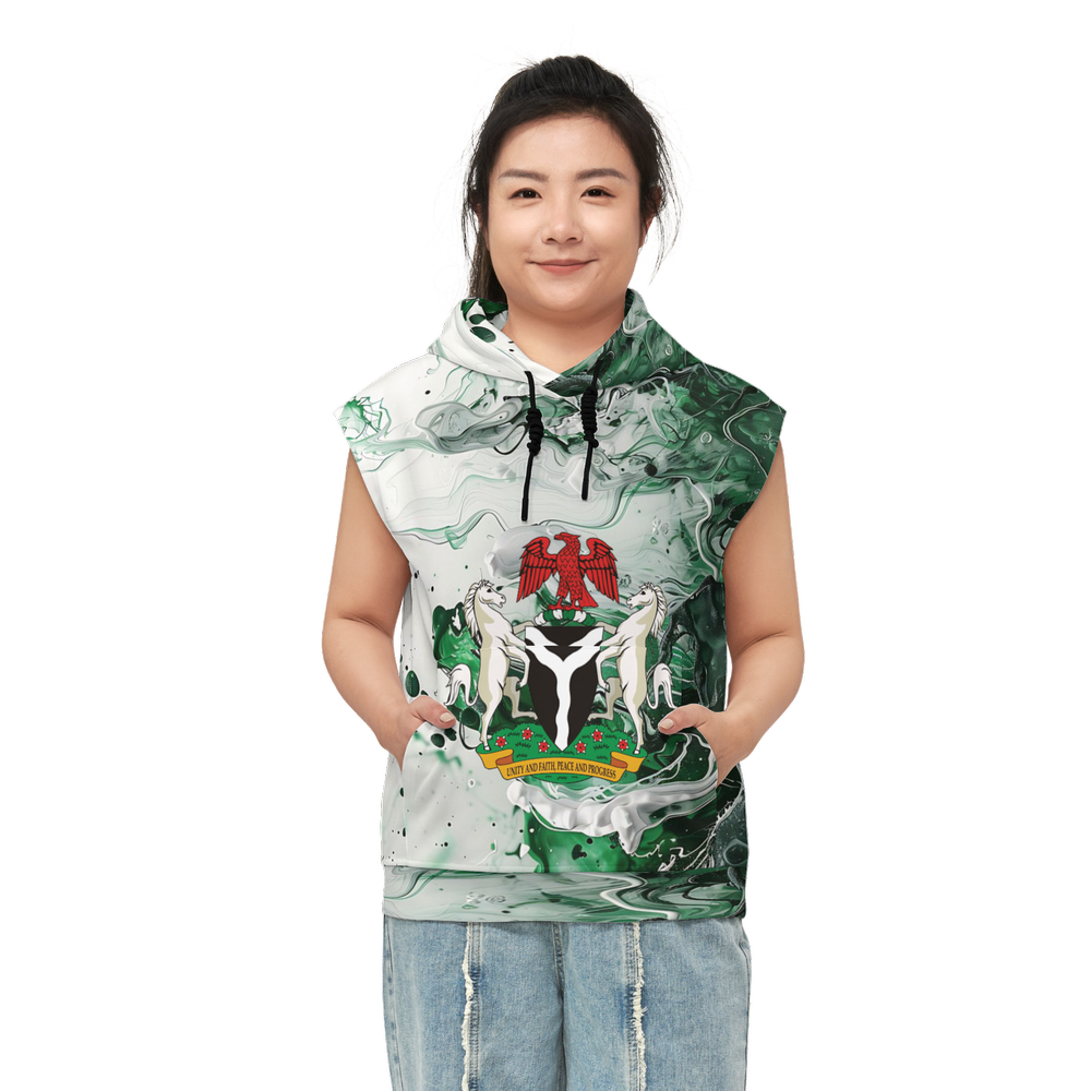 Sleeveless Pullover Hoodie - Nigeria Independence