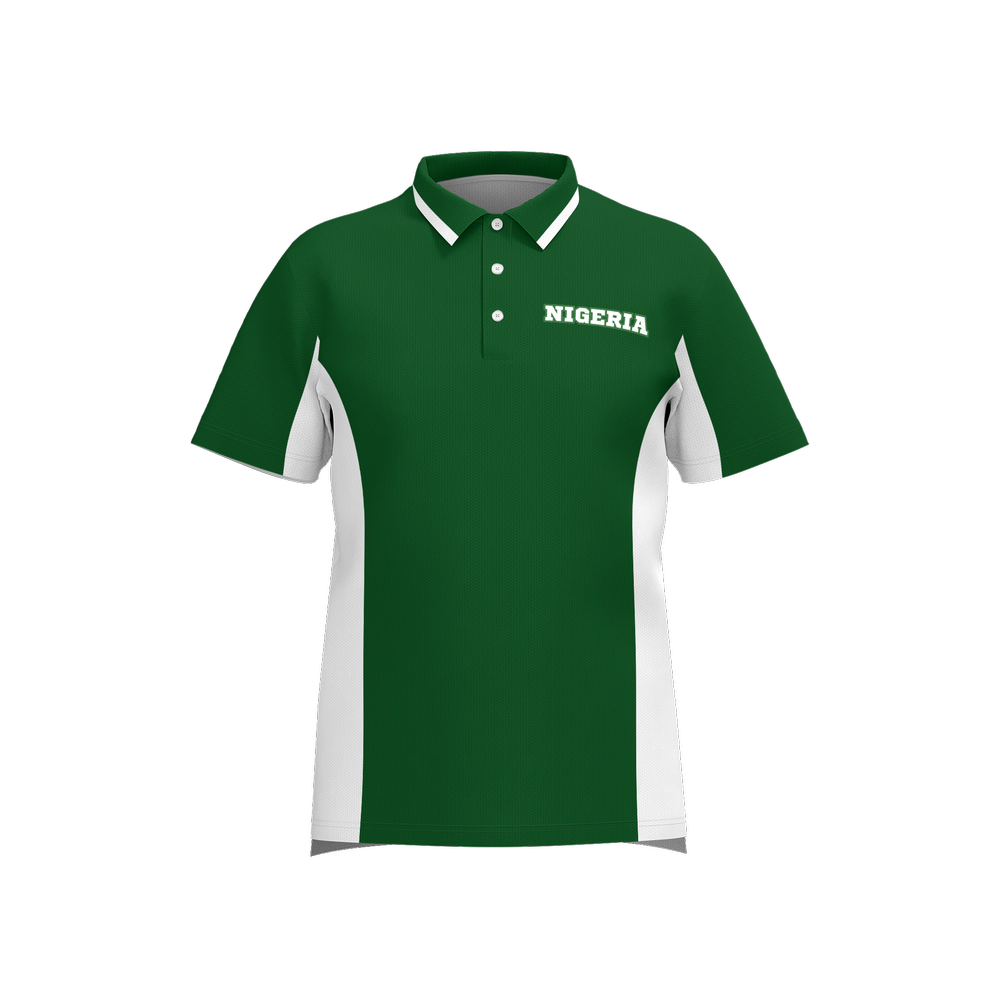 Nigeria Mesh Sports Polo Shirt for men