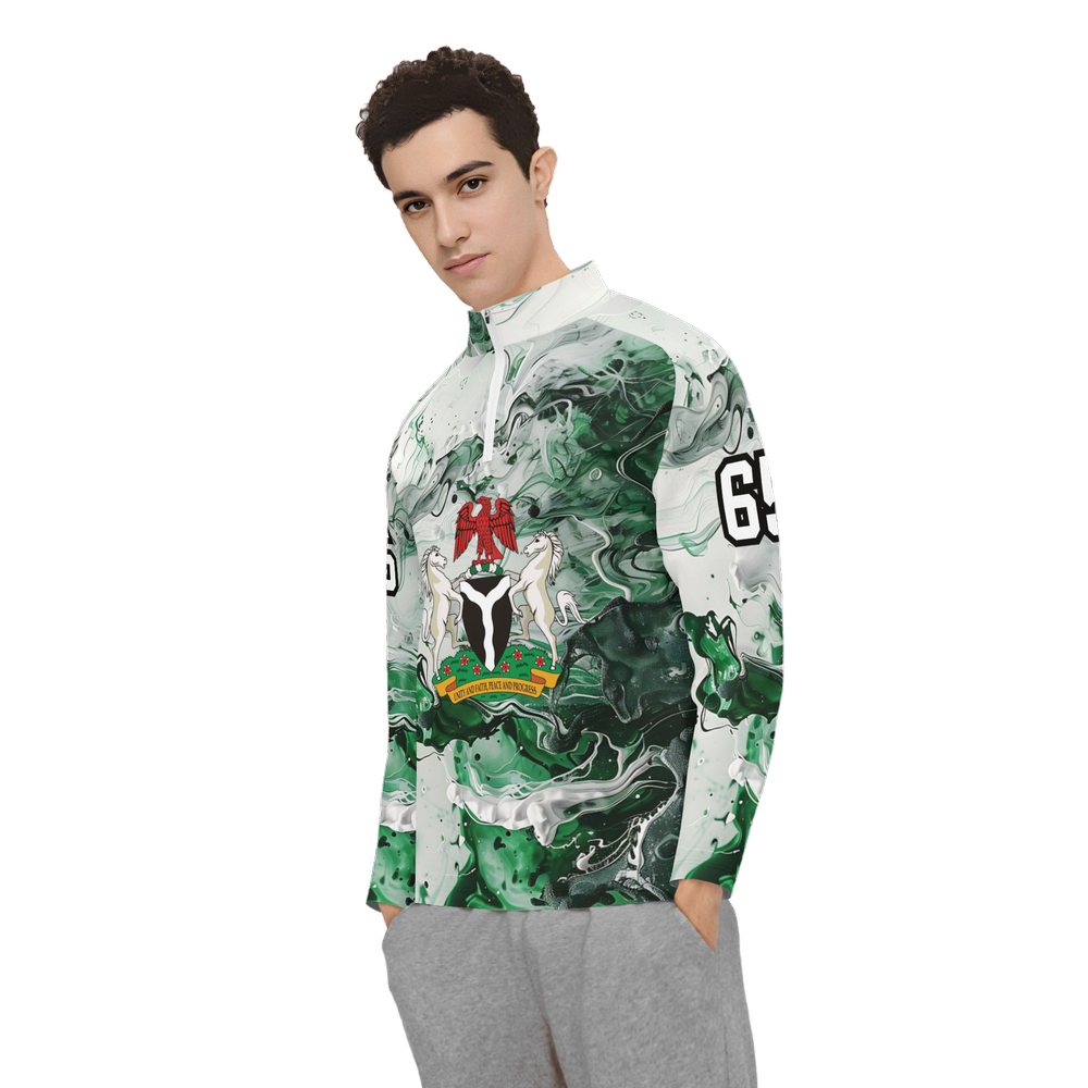 Nigeria Independence Men's Long Sleeve Quarter Zip