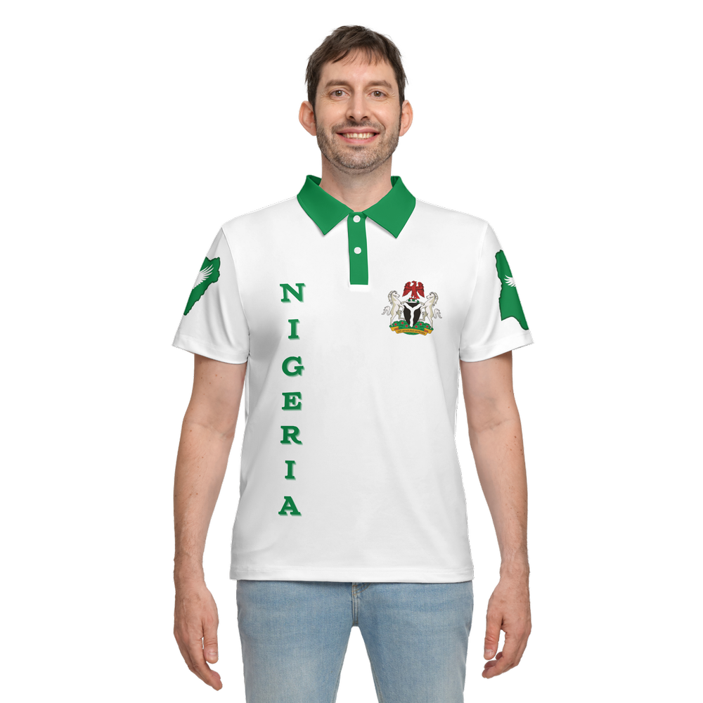 Nigeria @65 Men's Classic Polo Shirt all white