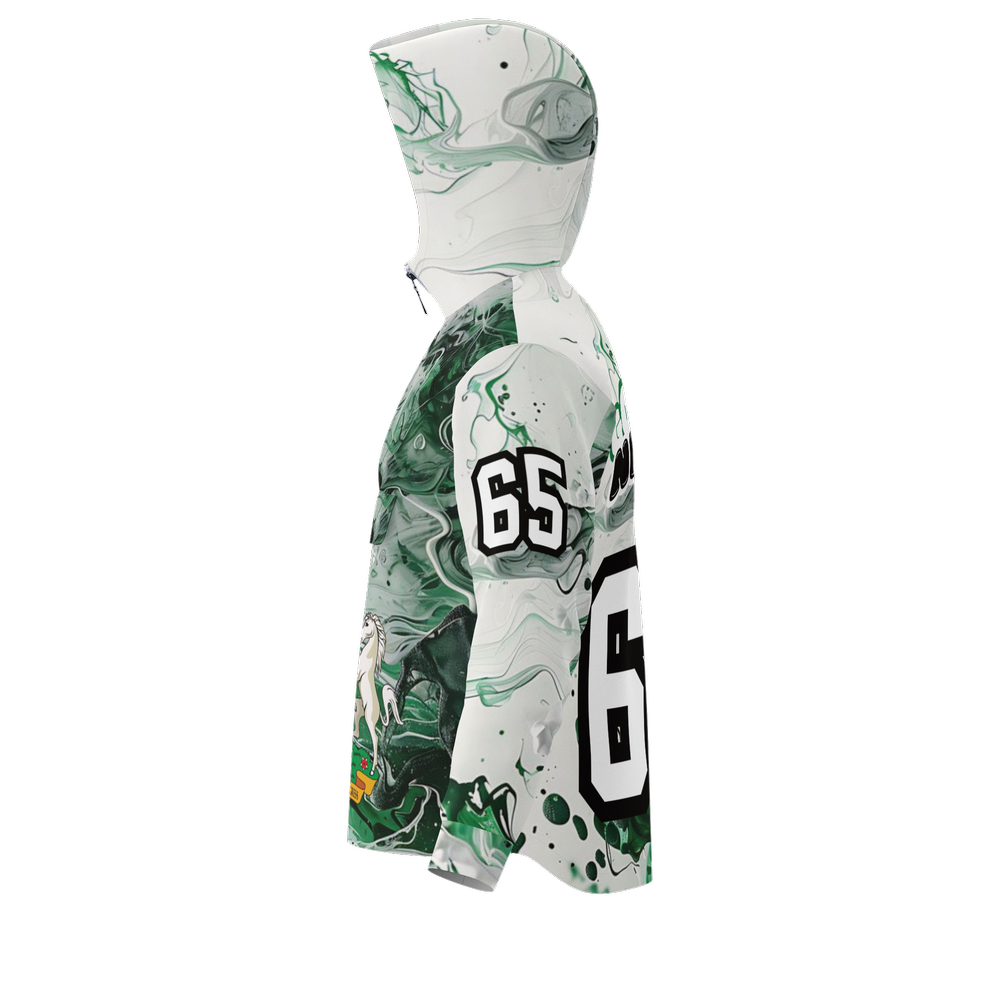 Fleece-Lined Quarter Zip Hoodie-Nigeria Independence