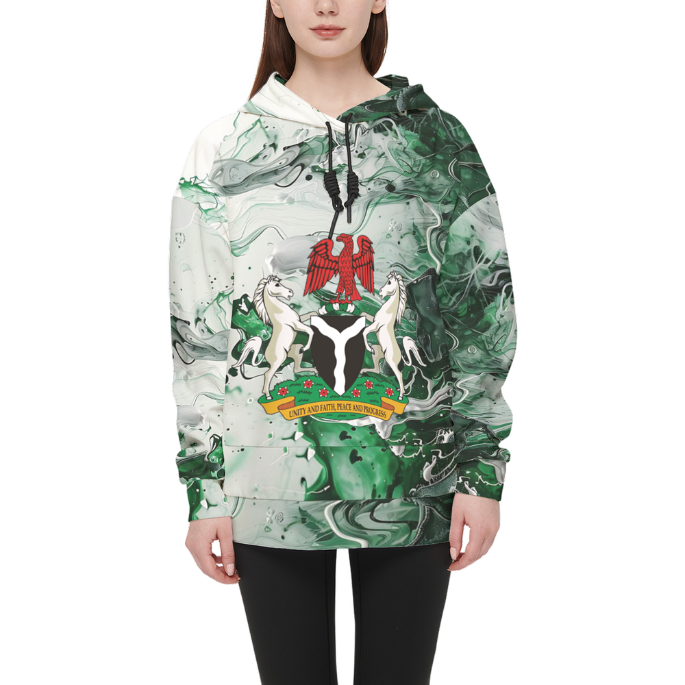 Women's Hoodie With Front Patch for Nigeria Independence