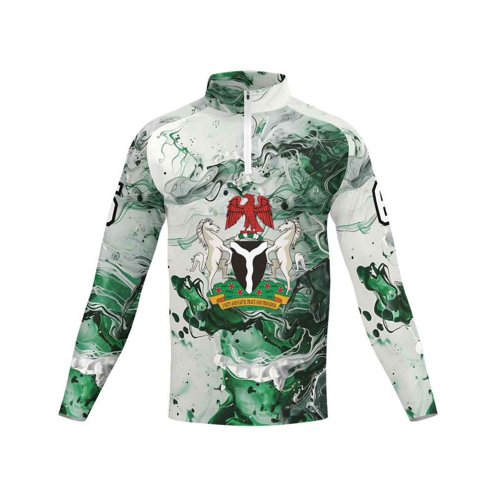 Nigeria Independence Men's Long Sleeve Quarter Zip