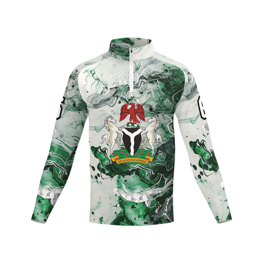 Nigeria Independence Men's Long Sleeve Quarter Zip